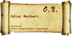 Odler Norbert névjegykártya
